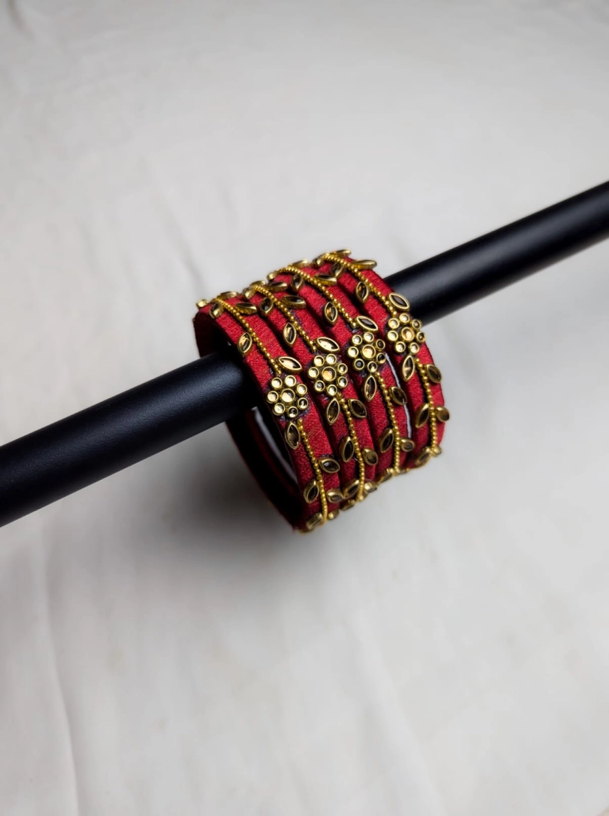 Ruby Shisha Mirror Bangle Set