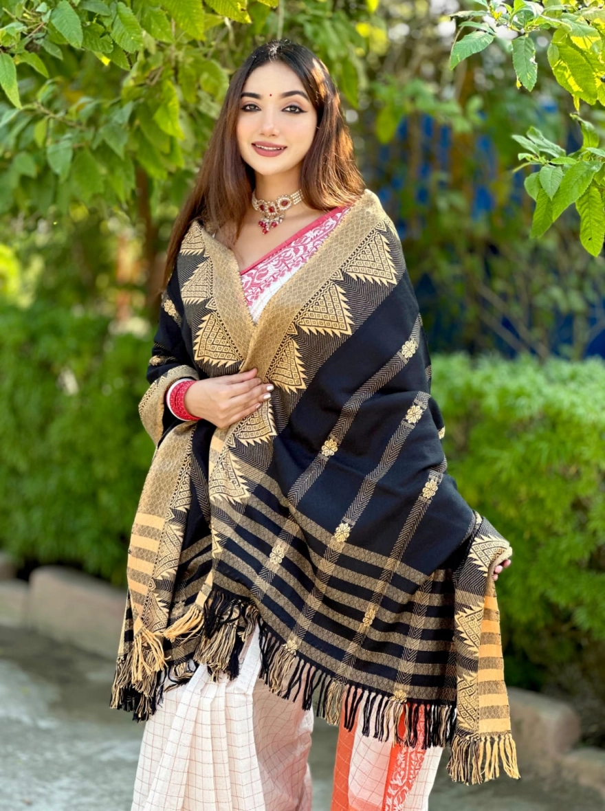 Minakari Jamdani Black