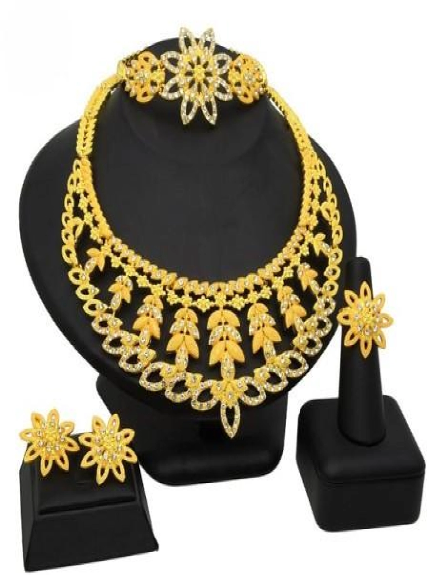 Dubai 24K Gold Plated 4 Pcs Luxury Necklace Set