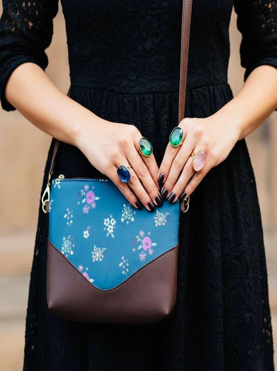 Azure Garden Waterproof Crossbody Bag