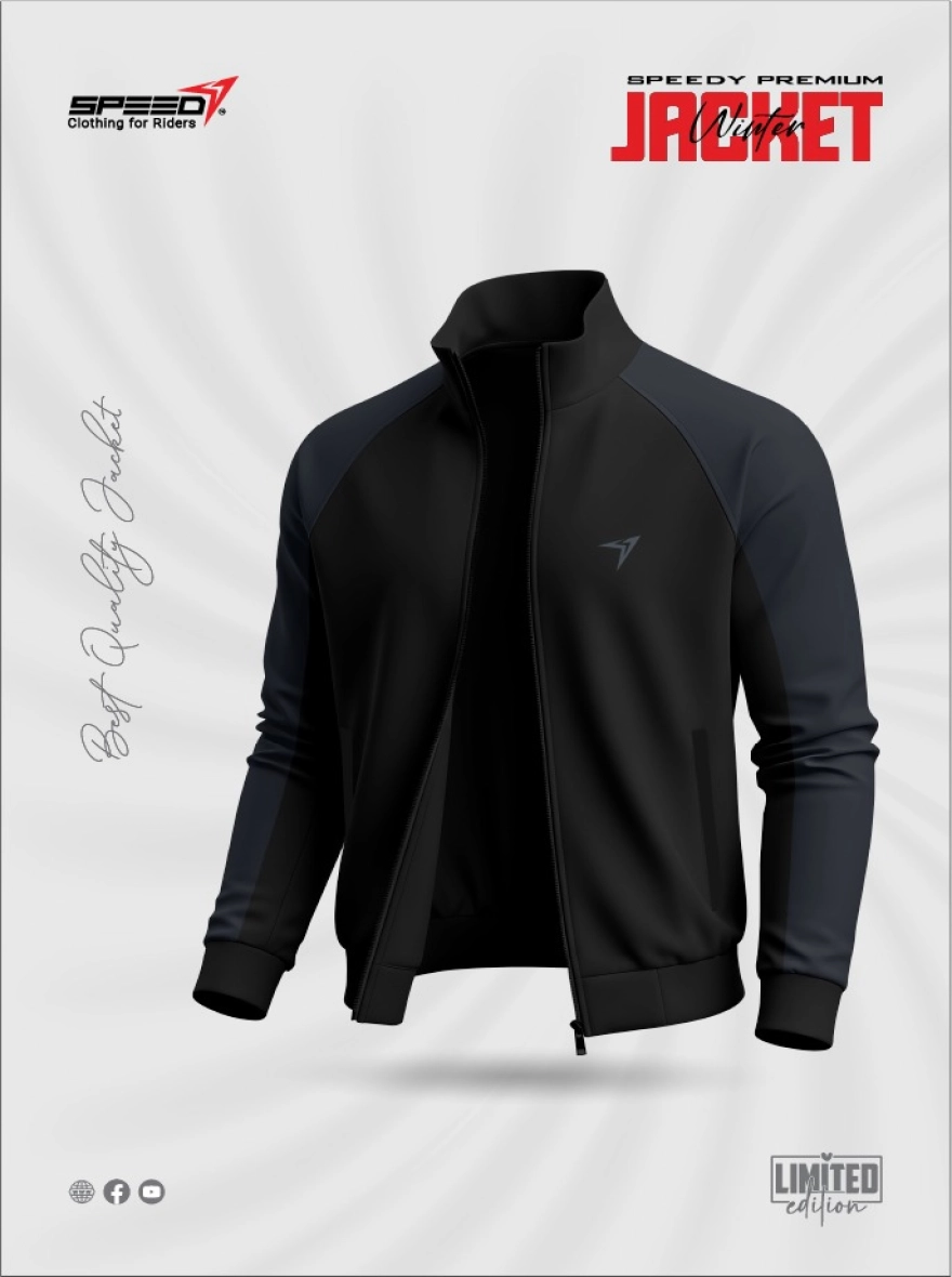 Speedy Premium Winter Edition Jacket – Stealth Black & Charcoal