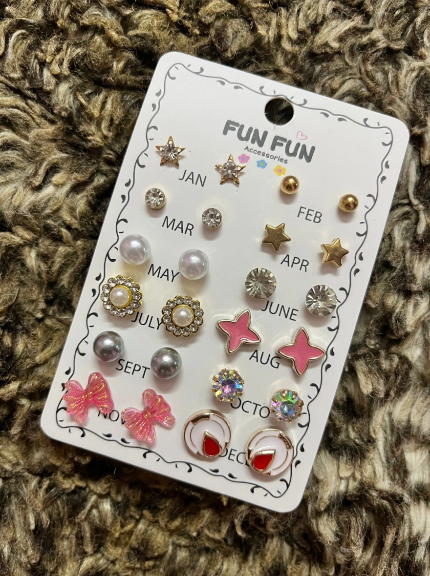 Imported Funfun Earring Combo Set- Thailand (24 Pair)