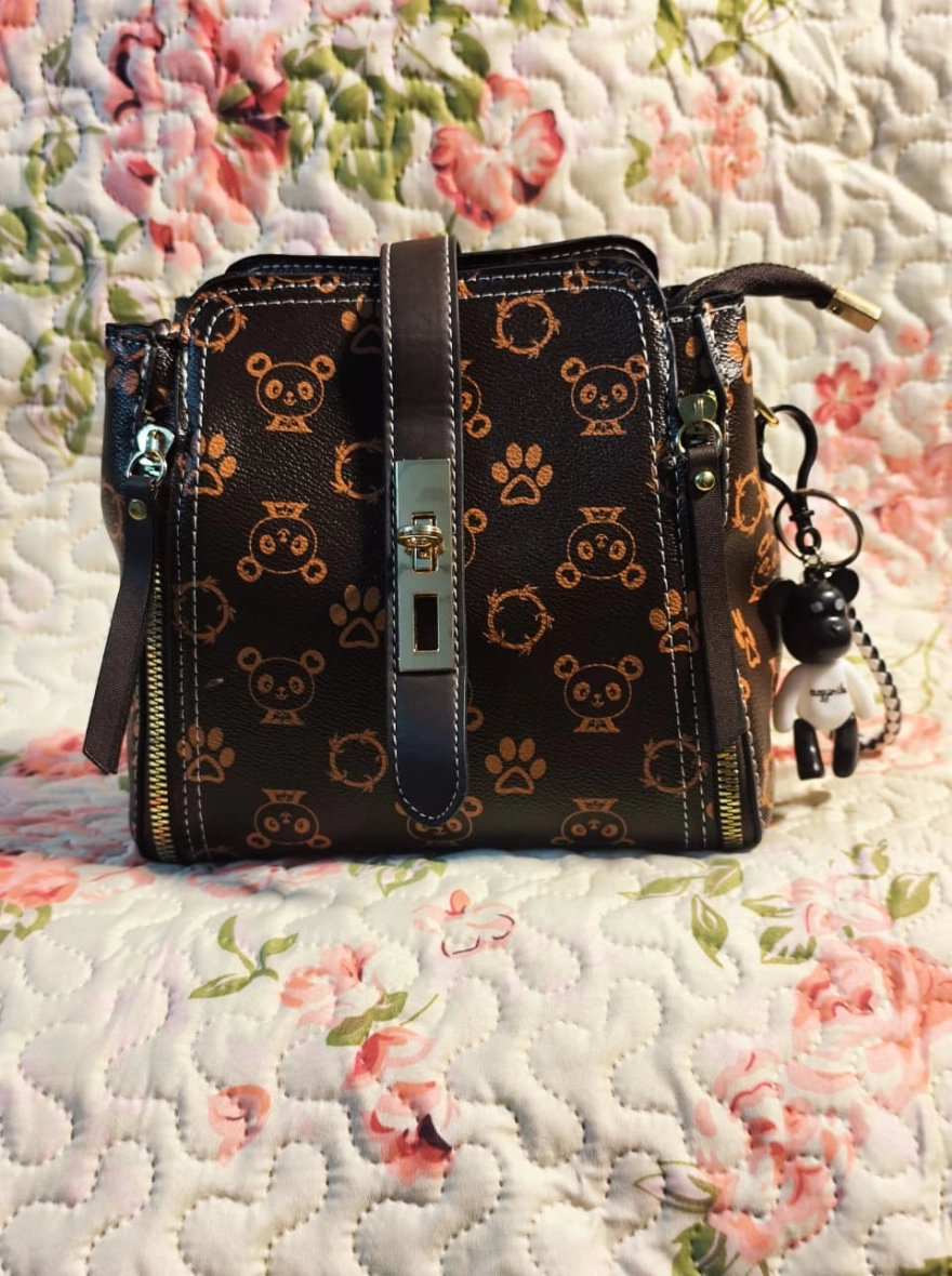 Imported Panda Bear Crossbody Shoulder Bag - Panda Coffee (China)