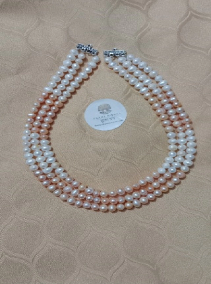 Original fresh water pearl 3 layer Necklace