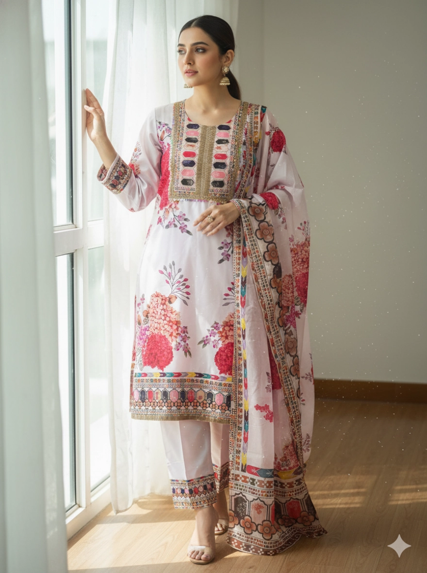 DIgital Print Silk 3pices 