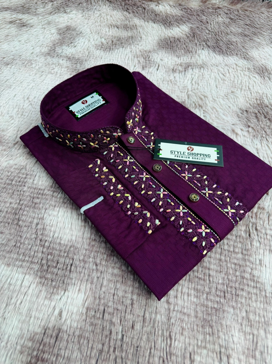 Stylish Cotton Embroidery Panjabis
