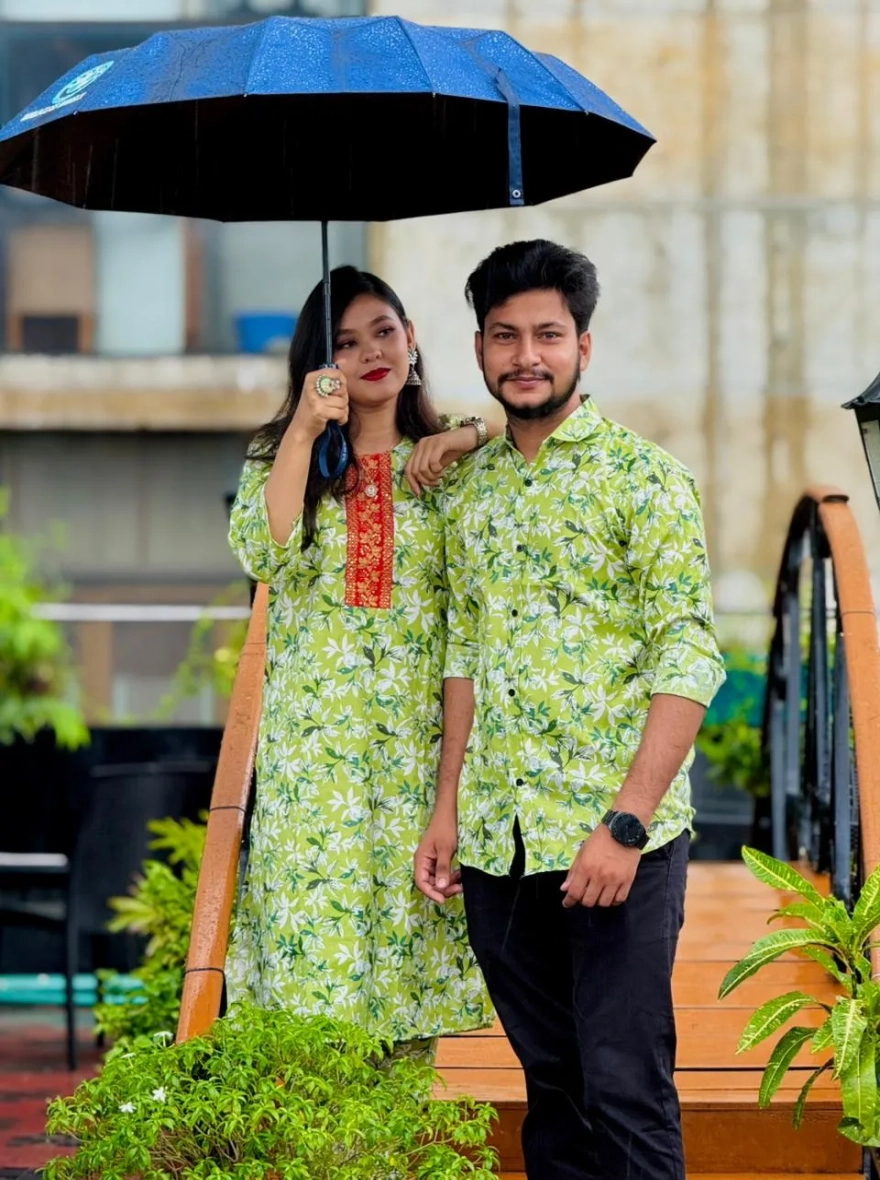 ম্যাচিং কাপল সেট শার্ট এন্ড টু পিছ