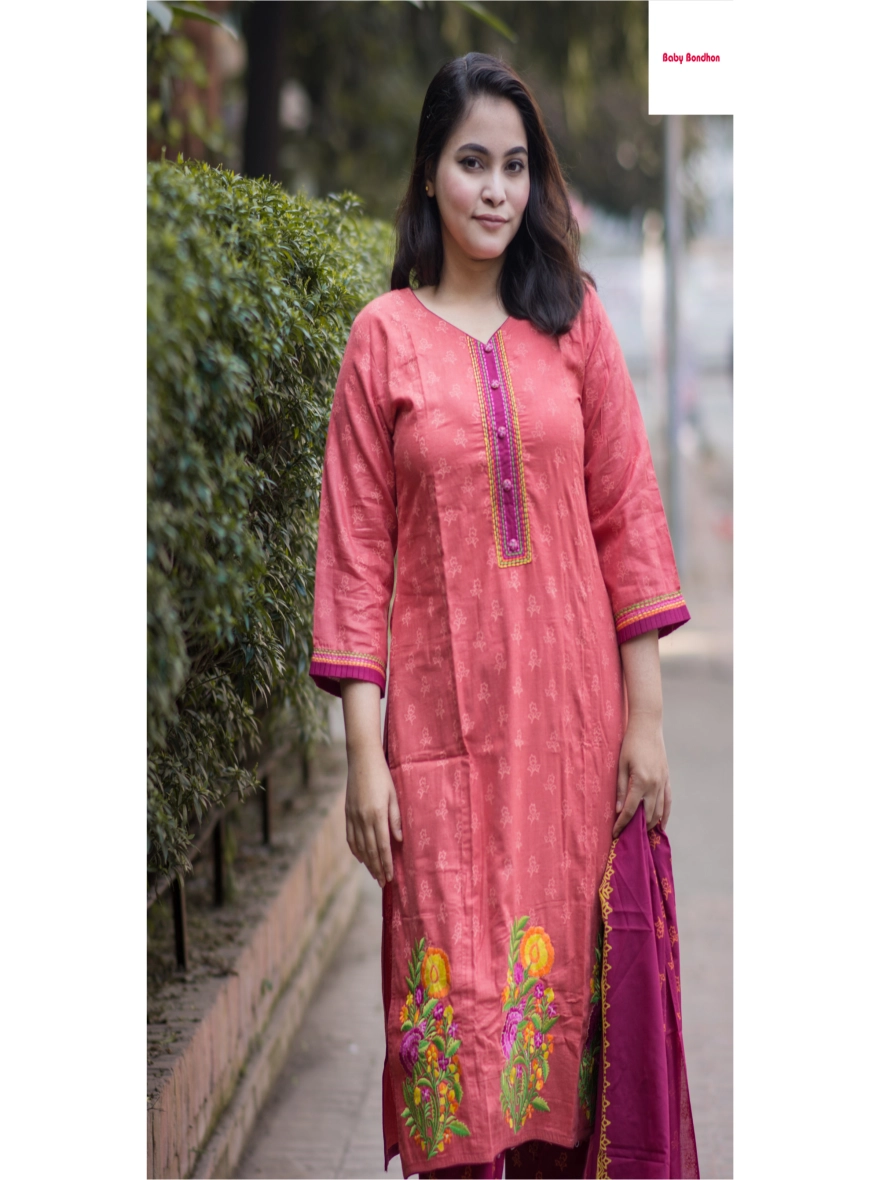 Women's Aarong Cotton Three Piece– 1112