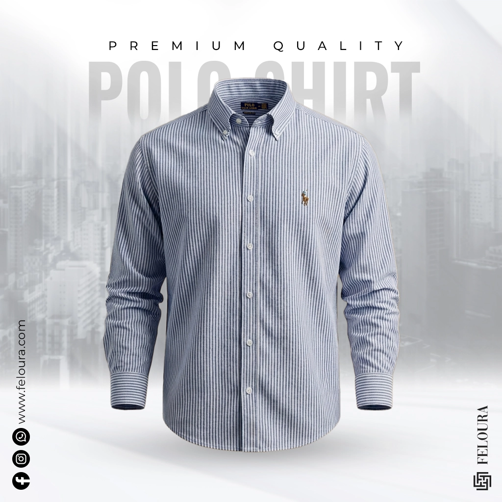 RL Premium Jeans Blue Stripe Shirt