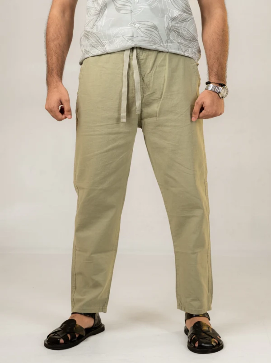 Unisex Pistachio Linen Effect Joggers