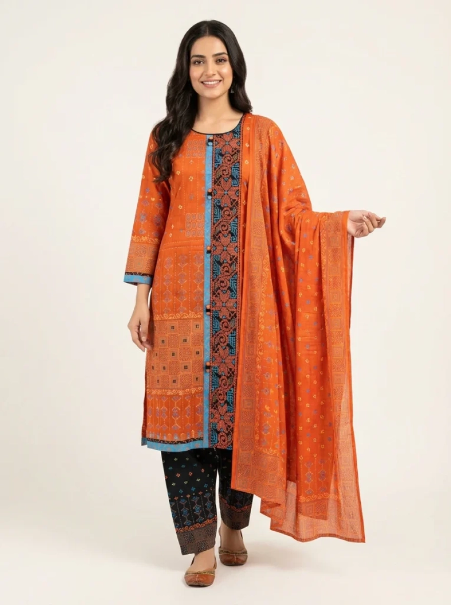 Premium Boutique Cotton 3-Piece Salwar Kameez - R-006B