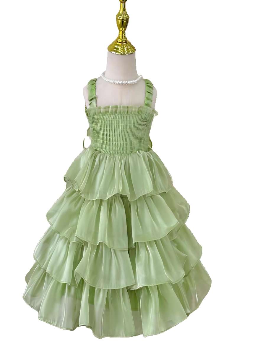 Imported Butterfly Net Princess Dress - Sage (China)