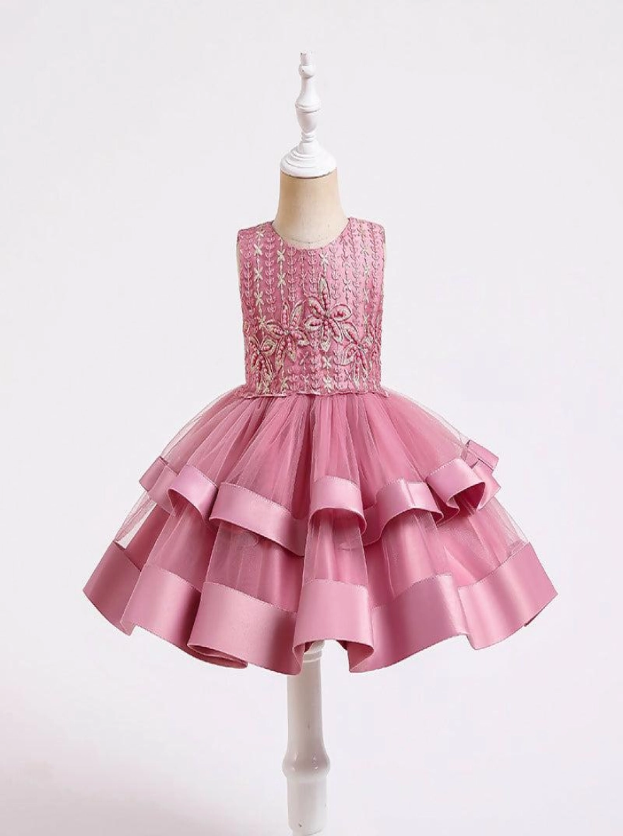 Imported China Pink Pearl Princess Premium Frock
