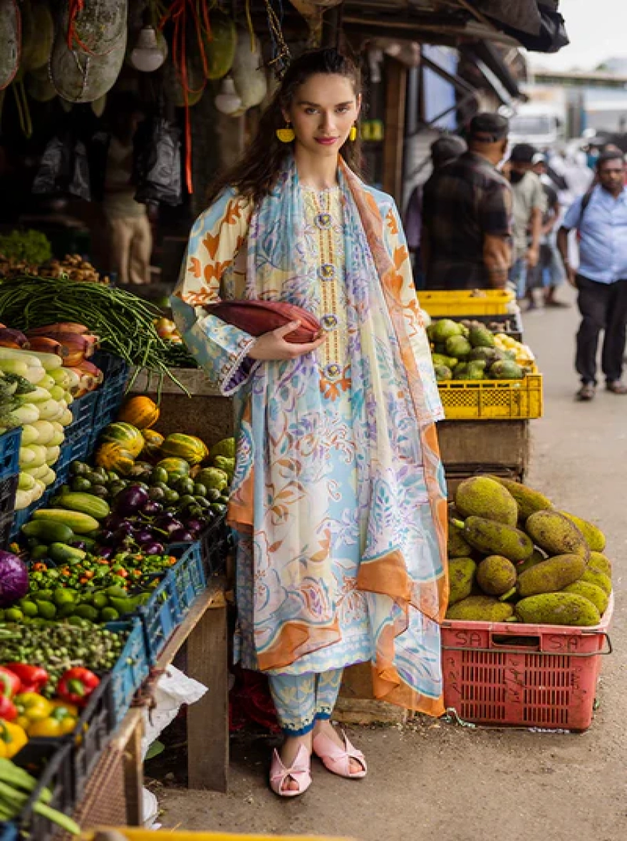 Mushq - Zita 3 Piece Printed Lawn Suit -Unstitehed