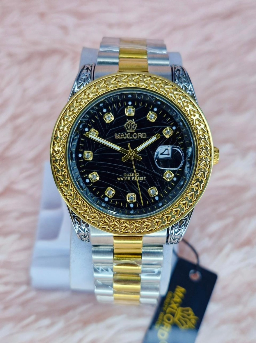 MAXLORD 9638G Luxury Dual-Display Waterproof Stainless Steel Watch