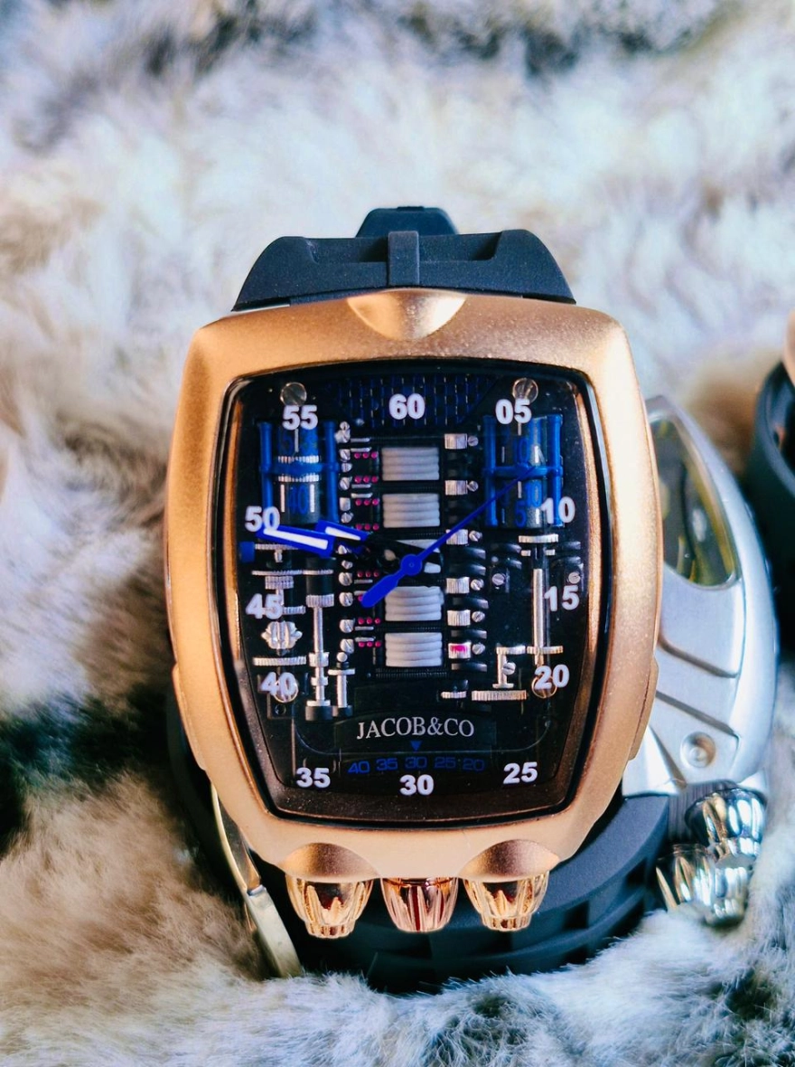 Jacob & Co. Epic SF24 Rose Gold Blue Dial World Time Watch