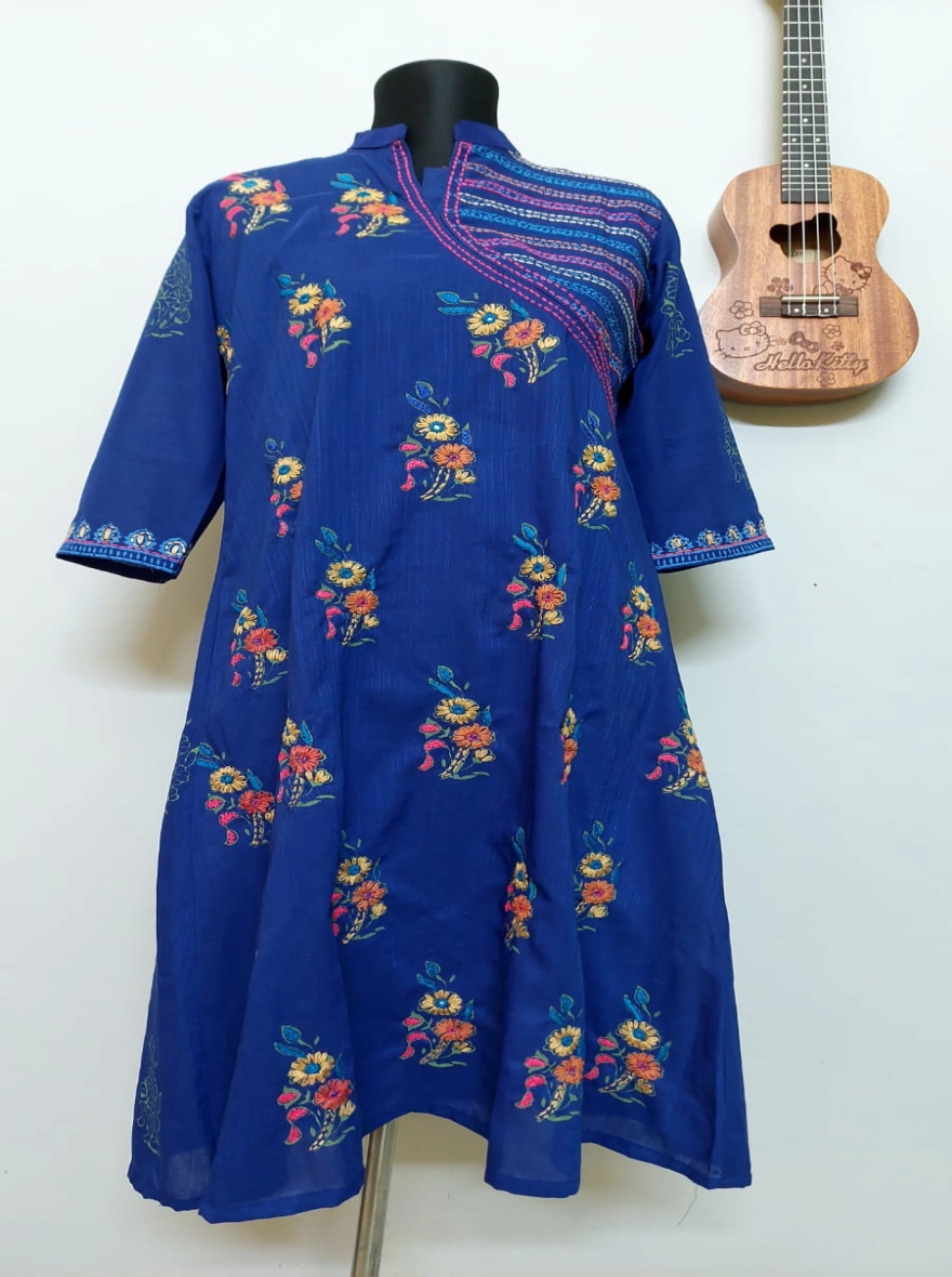 Amethyst Hand-Block Floral Cotton Kurti