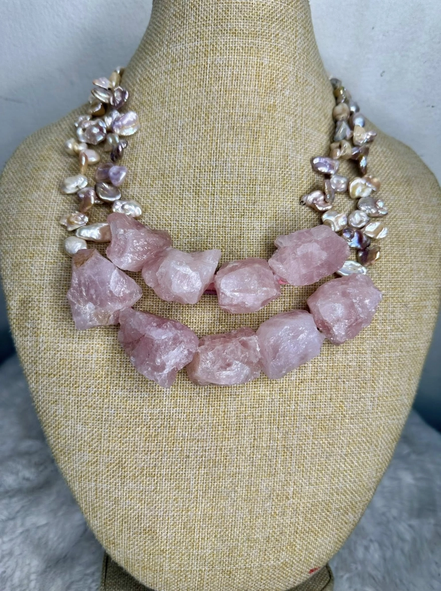 Rose Quartz Radiance & Pearl Harmony Necklace