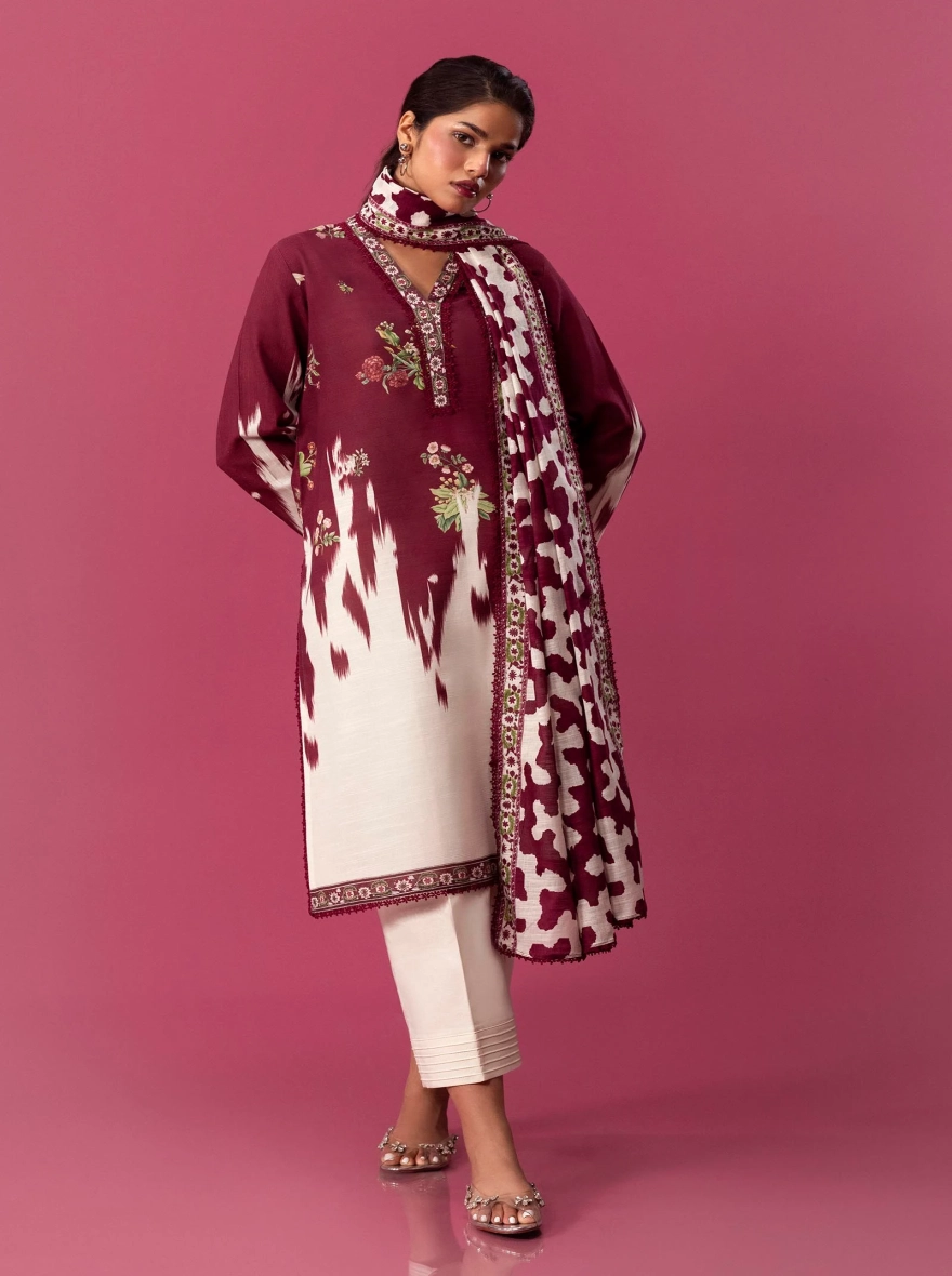 Sana Safinaz Mahay – Digital Printed Slub & Cambric 2-Piece Unstitched Suit