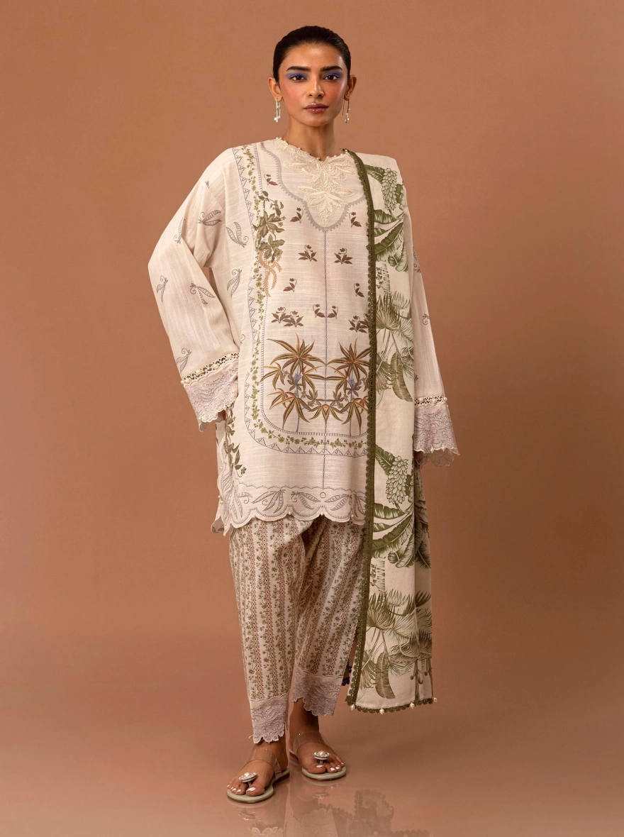 Sana Safinaz Mahay – Luxury 3-Piece Unstitched Digital Printed Linen Suit