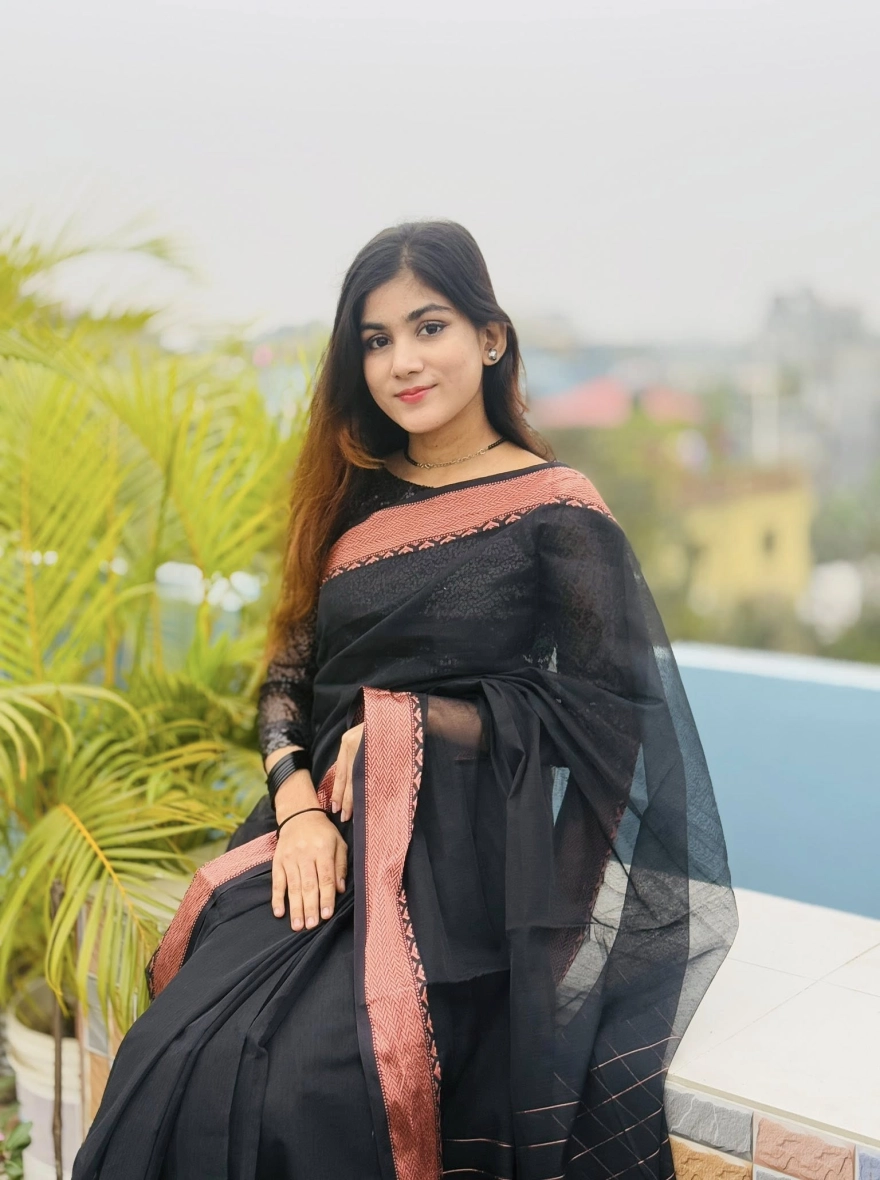 Black Tama Pair Tangail Halfsilk Saree