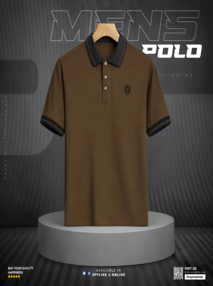 Premium Basic Polo Shirt Coffee Color