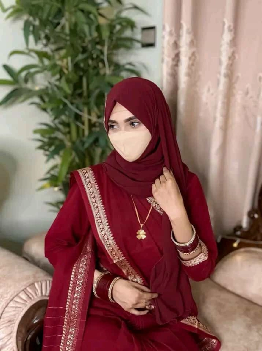 Maroon Ornamental Border (Am Pair) Tangail Half Silk Saree