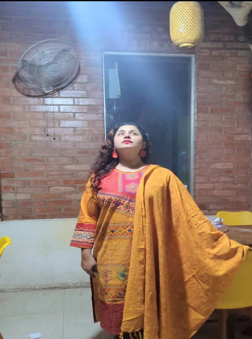 Deep Teal & Sunshine Yellow Aarong Cotton Readymade Three-Piece