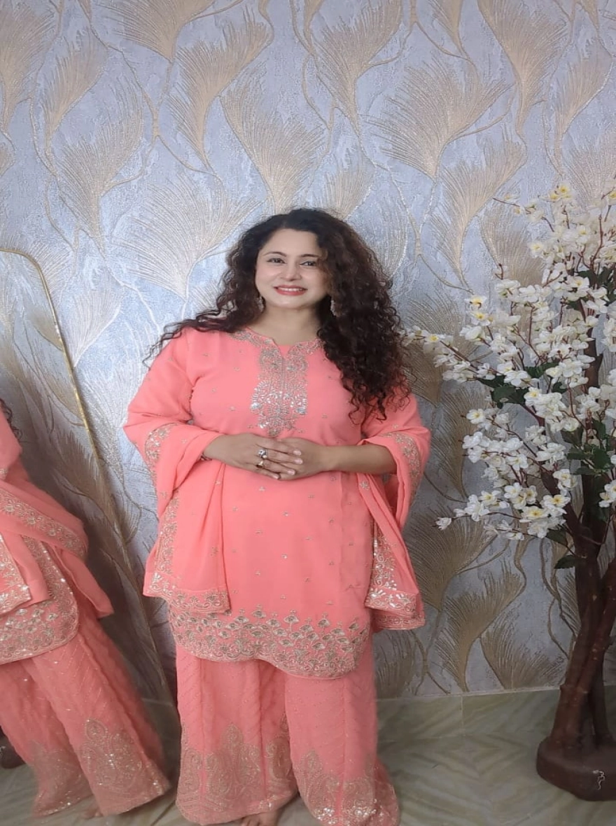 Regal Maroon Pakistani Design Premium Georgette Readymade Gharara Set