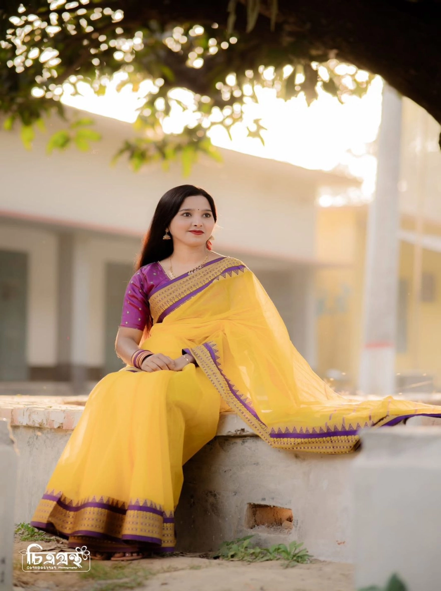 Women's Exclusive Half Silk Nakshi Pair Saree - Traditional Multi-Color Artistry