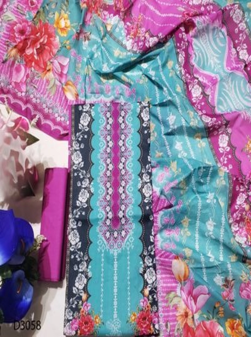 Premium Quality Digital Print Unstitched 3 Pieces