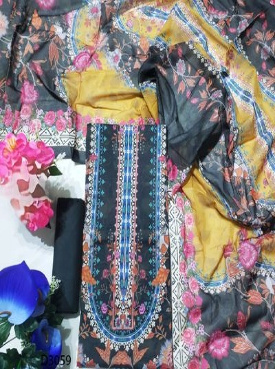 Midnight Mustard Bloom Premium Swiss Cotton 3pc