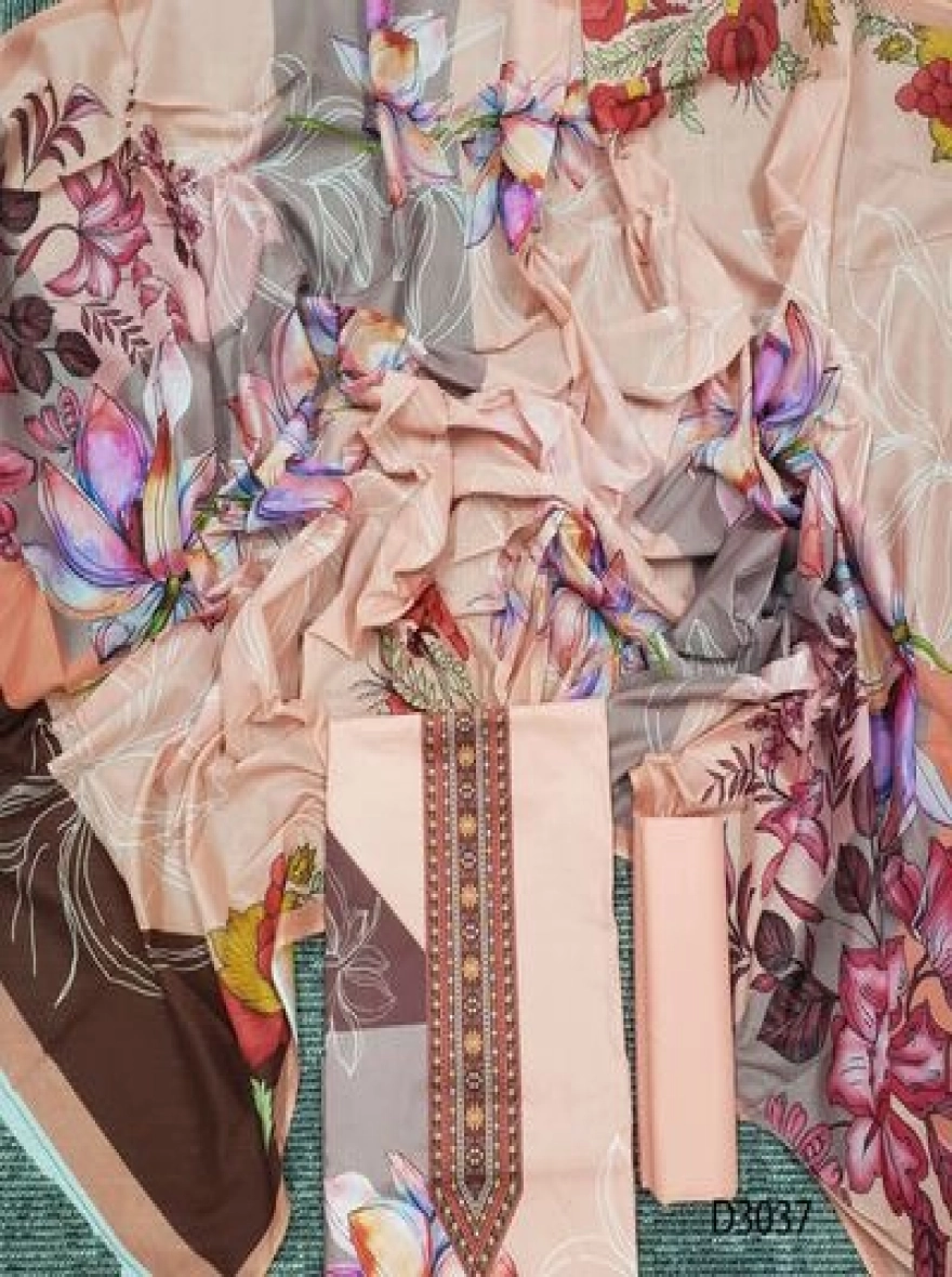 Premium Quality Digital Print  Unstitch 3 Pieces-D3037