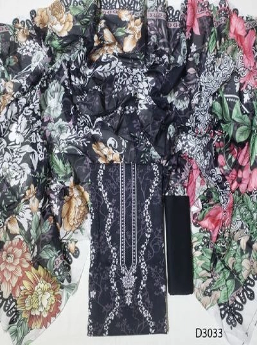 Premium Quality Digital Print  Unstitch 3 Pieces-D3033