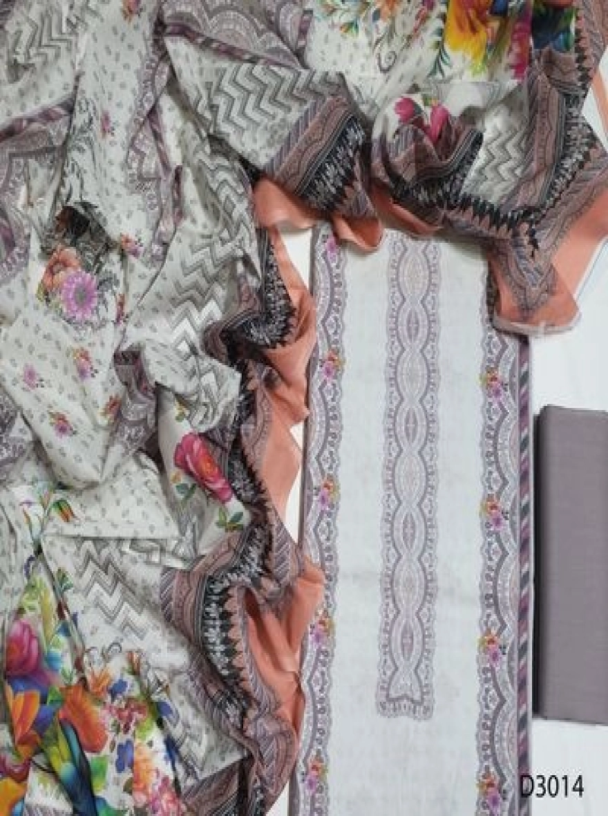 Premium Quality Digital Print  Unstitch 3 Pieces-D3014