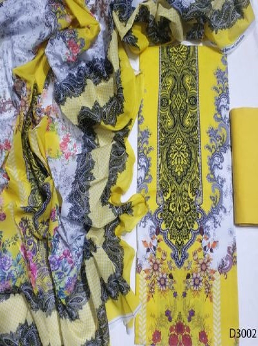 Premium Quality Digital Print  Unstitch 3 Pieces-D3002