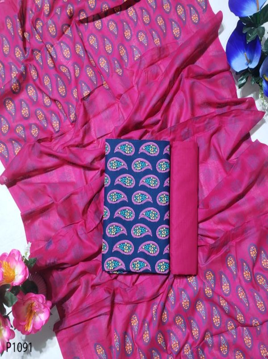 Royal Heritage Digital Print Premium Slab Cotton 3-Piece Set-P1091