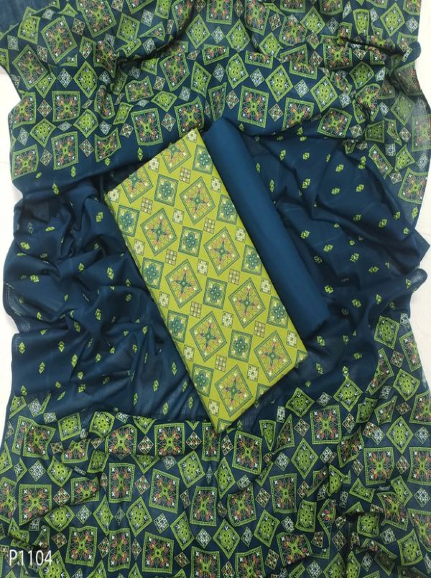 Royal Heritage Digital Print Premium Slab Cotton 3-Piece Set-P1104