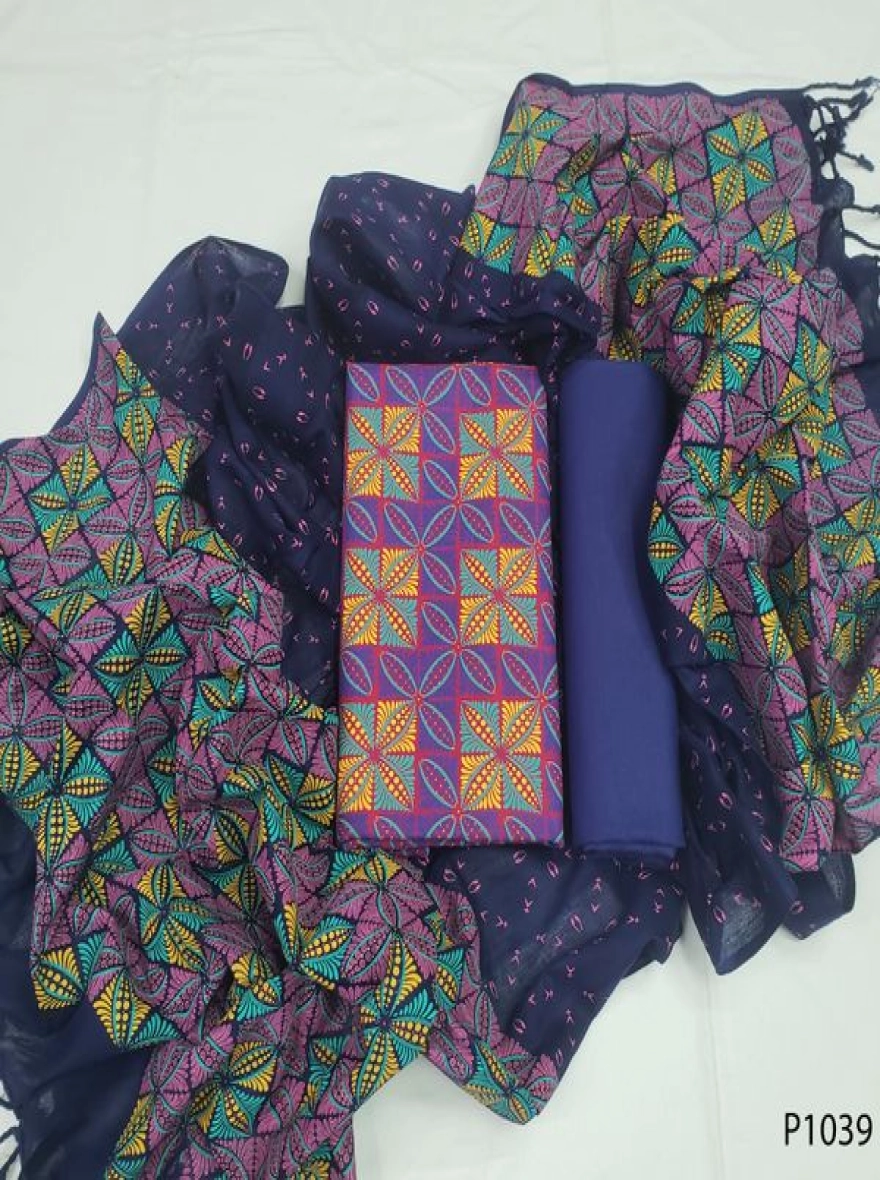 Royal Heritage Digital Print Premium Slab Cotton 3-Piece Set-P1039