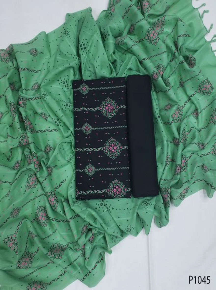 Royal Heritage Digital Print Premium Slab Cotton 3-Piece Set-P1045