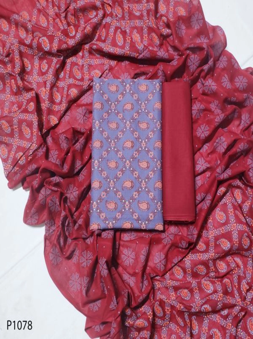 Royal Heritage Digital Print Premium Slab Cotton 3-Piece Set-P1078