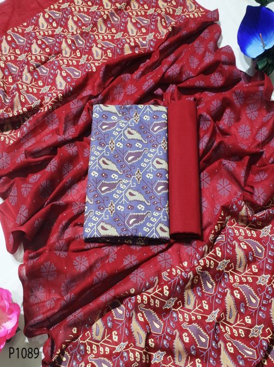 Royal Heritage Digital Print Premium Slab Cotton 3-Piece Set-P1089