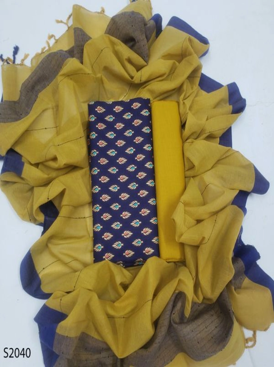 Premium Quality Unstitch 3 Pieces-S2040