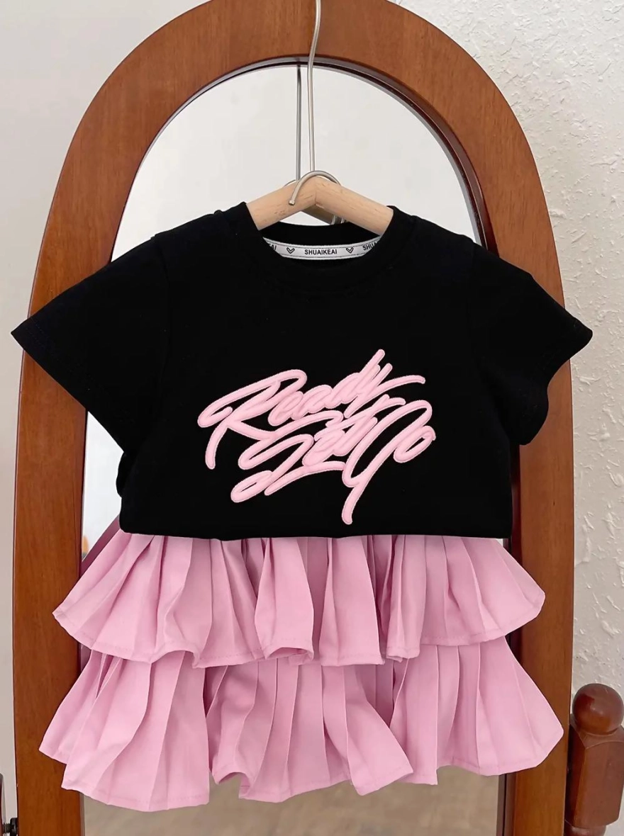 Imported Luxury Pink X Black Skirt (China)