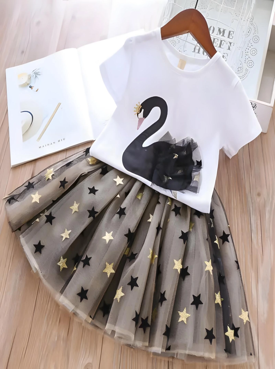 Imported Luxury Duck Star Black X White Skirt (China)