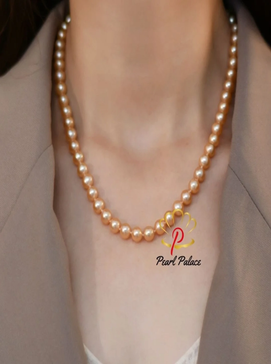 7-8mm Natural Freshwater Pearl Women's Necklace 925 Sterling Silver Wedding Jewelry Gift.