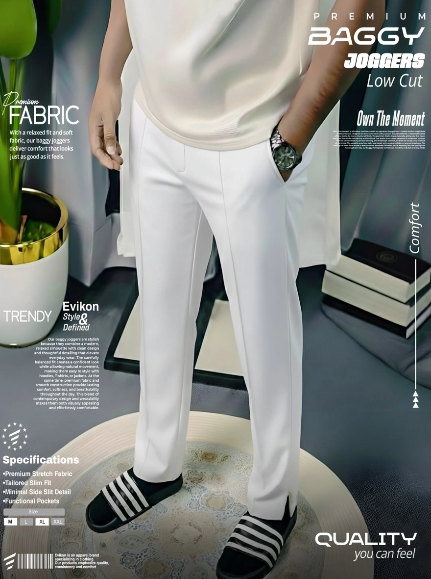 Zenith White Low-Cut Baggy Joggers