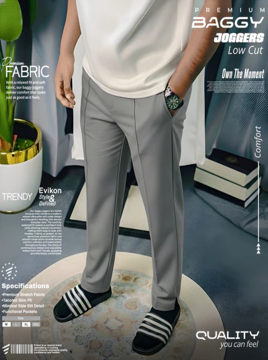 Low-Cut Baggy Jogger- Ash