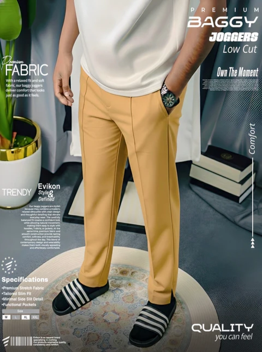 Low-Cut Baggy Jogger- Brown