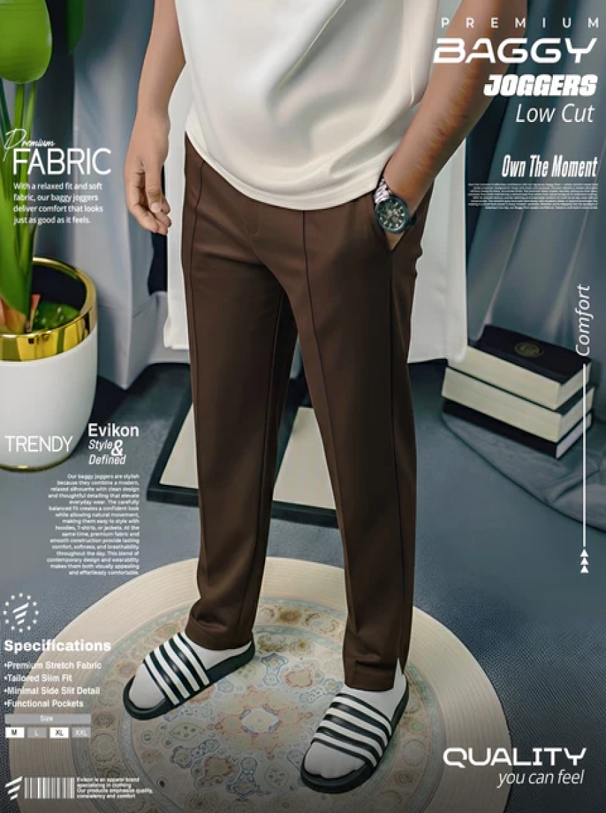 Low-Cut Baggy Jogger- Coffee